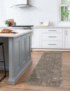 Metropolitan Matrix Collection Area Rug - Cosmopolis (Black and Silver) Runner Gray and Gold  lifestyle 205