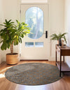 Metropolitan Matrix Collection Area Rug - Cosmopolis (Black and Silver) Round Gray and Gold  lifestyle 204