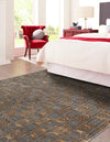 Metropolitan Matrix Collection Area Rug - Cosmopolis (Black and Silver) Square Gray and Gold  lifestyle 136