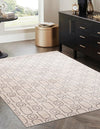 Metropolitan Matrix Collection Area Rug - Cosmopolis Rectangle White and Silver  lifestyle 22