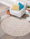 Metropolitan Matrix Collection Area Rug - Cosmopolis Round White and Silver  lifestyle 95
