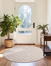 Metropolitan Matrix Collection Area Rug - Cosmopolis Round White and Silver  lifestyle 116
