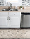 Metropolitan Matrix Collection Area Rug - Cosmopolis Runner White and Silver  lifestyle 96
