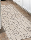 Metropolitan Matrix Collection Area Rug - Cosmopolis Runner White and Silver  lifestyle 103