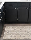Metropolitan Matrix Collection Area Rug - Cosmopolis Runner White and Silver  lifestyle 110