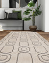 Metropolitan Matrix Collection Area Rug - Cosmopolis Runner White and Silver  lifestyle 117