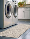 Metropolitan Matrix Collection Area Rug - Cosmopolis Runner White and Silver  lifestyle 138