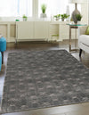 Metropolitan Matrix Collection Area Rug - Cosmopolis Rectangle Gray and Silver  lifestyle 5