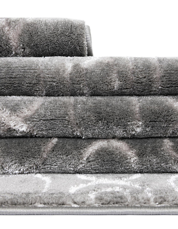 Metropolitan Matrix Collection Area Rug - Cosmopolis Rectangle Gray and Silver  lifestyle 72