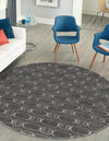 Metropolitan Matrix Collection Area Rug - Cosmopolis Round Gray and Silver  lifestyle 86