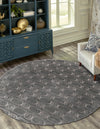 Metropolitan Matrix Collection Area Rug - Cosmopolis Round Gray and Silver  lifestyle 93