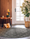 Metropolitan Matrix Collection Area Rug - Cosmopolis Round Gray and Silver  lifestyle 135