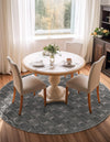 Metropolitan Matrix Collection Area Rug - Cosmopolis Round Gray and Silver  lifestyle 142