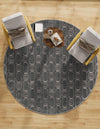 Metropolitan Matrix Collection Area Rug - Cosmopolis Round Gray and Silver  lifestyle 149