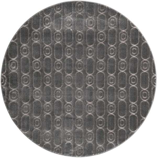 Metropolitan Matrix Collection Area Rug - Cosmopolis Round Gray and Silver  lifestyle 79