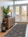 Metropolitan Matrix Collection Area Rug - Cosmopolis (Black and Silver) Runner Gray and Silver  lifestyle 137