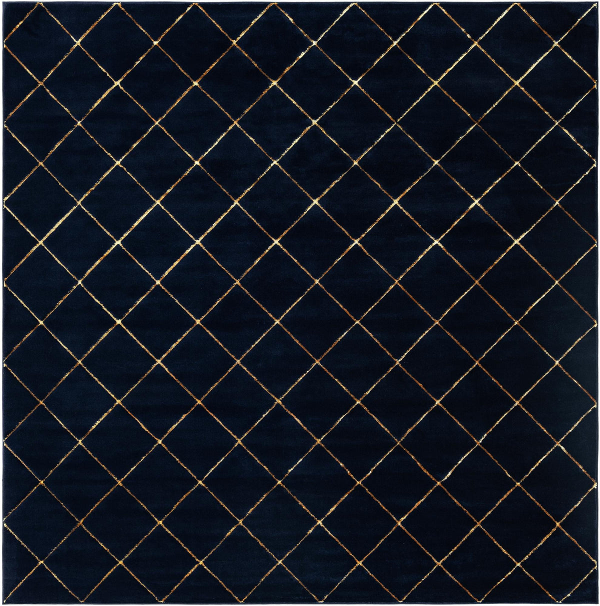 Metropolitan Matrix Collection Area Rug -  Urbana Square Navy Blue and Gold  lifestyle 71