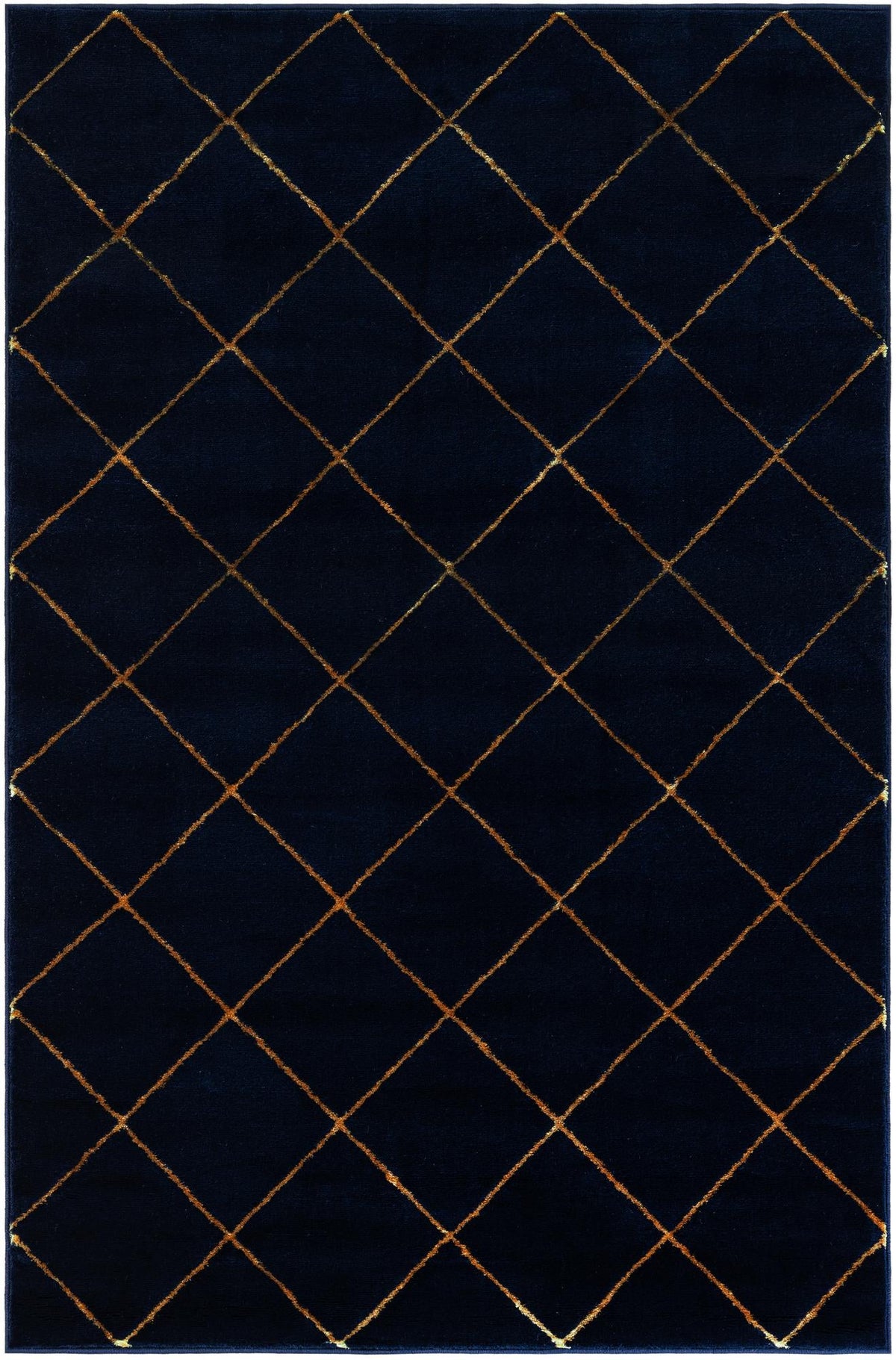Metropolitan Matrix Collection Area Rug -  Urbana Rectangle Navy Blue and Gold  lifestyle 4