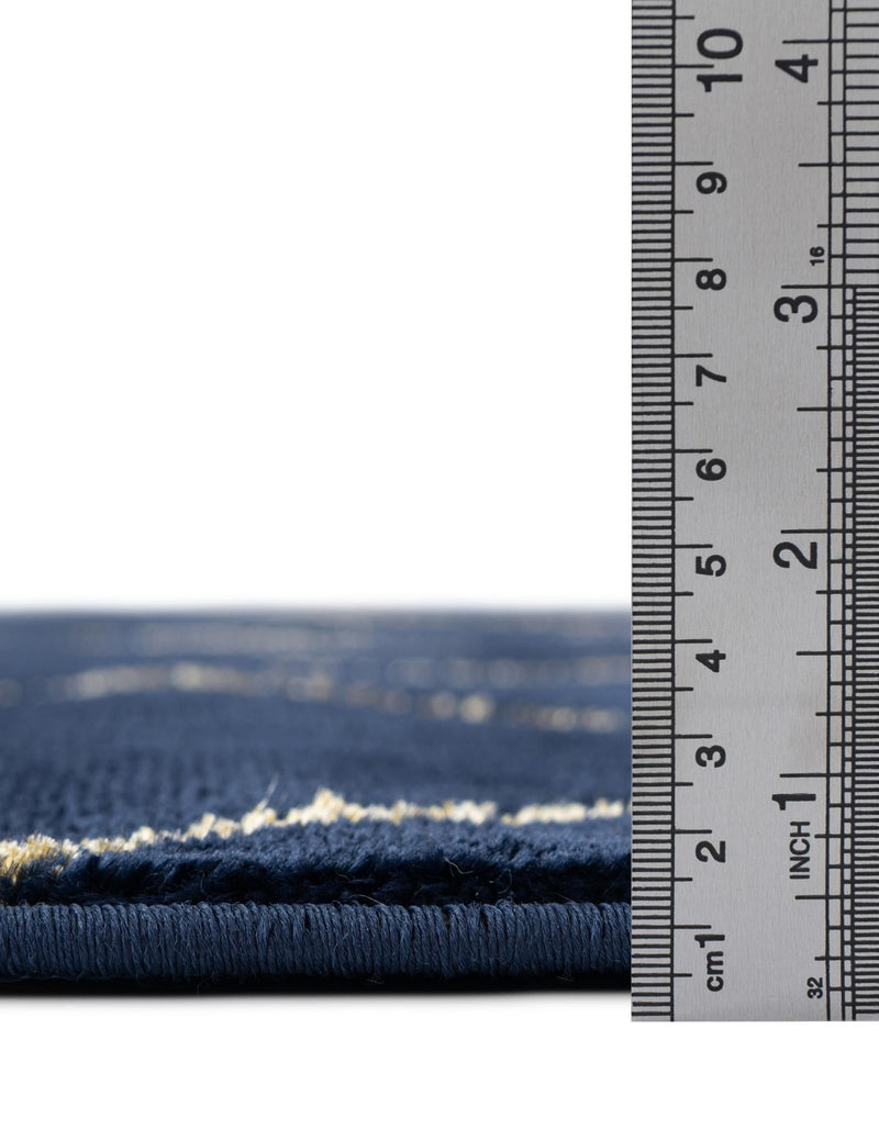Metropolitan Matrix Collection Area Rug -  Urbana Rectangle Navy Blue and Gold  lifestyle 47
