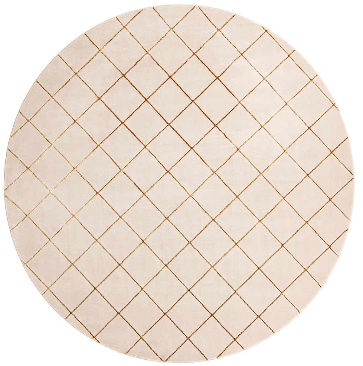 Metropolitan Matrix Collection Area Rug -  Urbana Round White and Gold  lifestyle 84