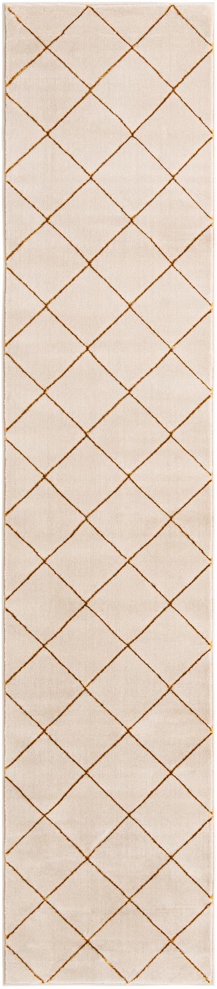 Metropolitan Matrix Collection Area Rug -  Urbana Runner White and Gold  lifestyle 85