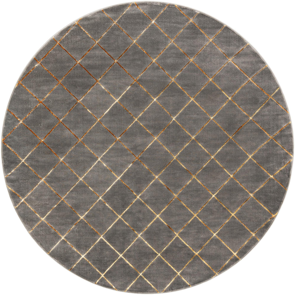 Metropolitan Matrix Collection Area Rug -  Urbana Round Gray and Gold  lifestyle 64