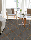 Metropolitan Matrix Collection Area Rug -  Urbana (Black and Silver) Rectangle Gray and Gold  lifestyle 55