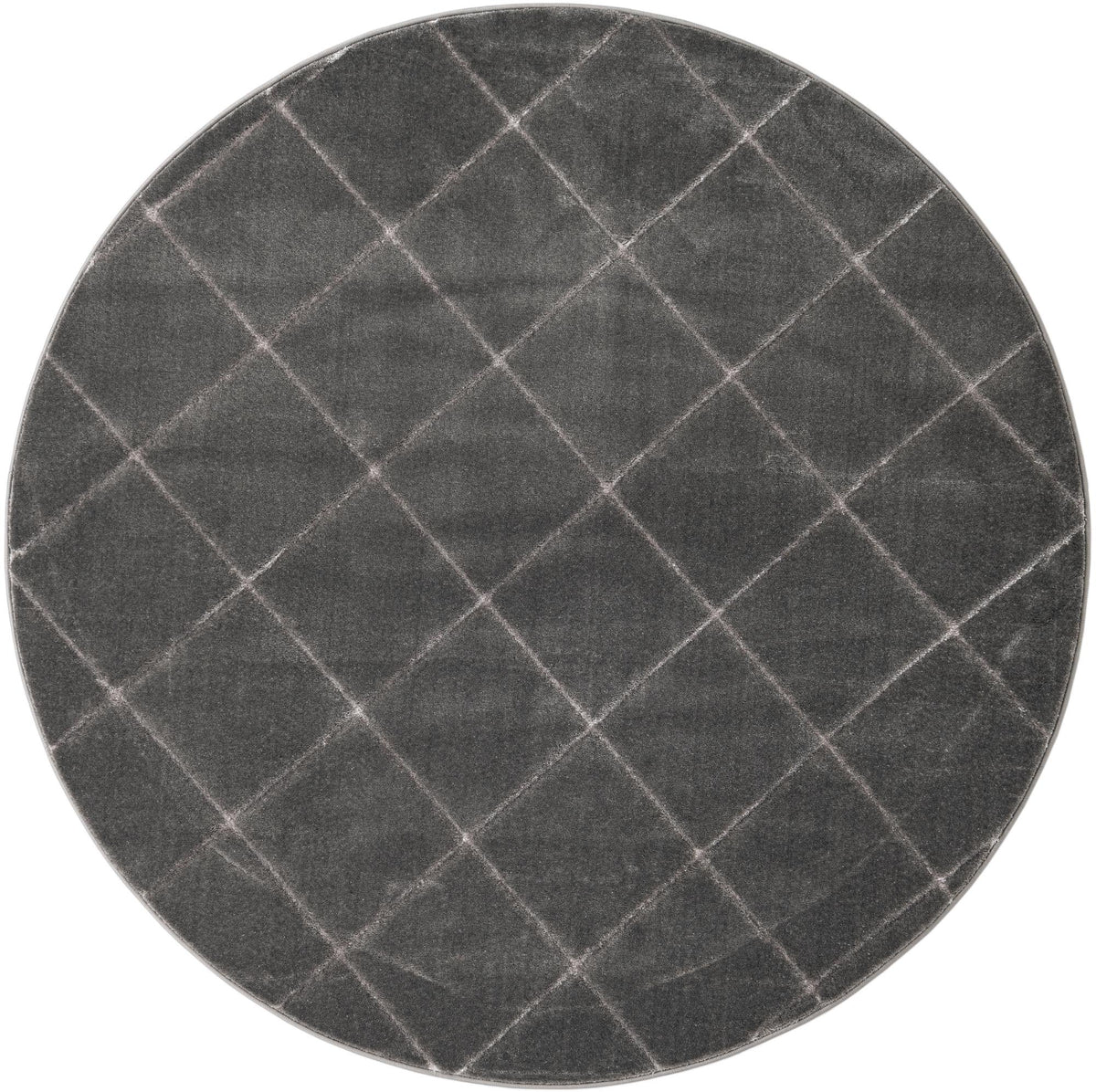 Metropolitan Matrix Collection Area Rug -  Urbana Round Gray and Silver  lifestyle 88