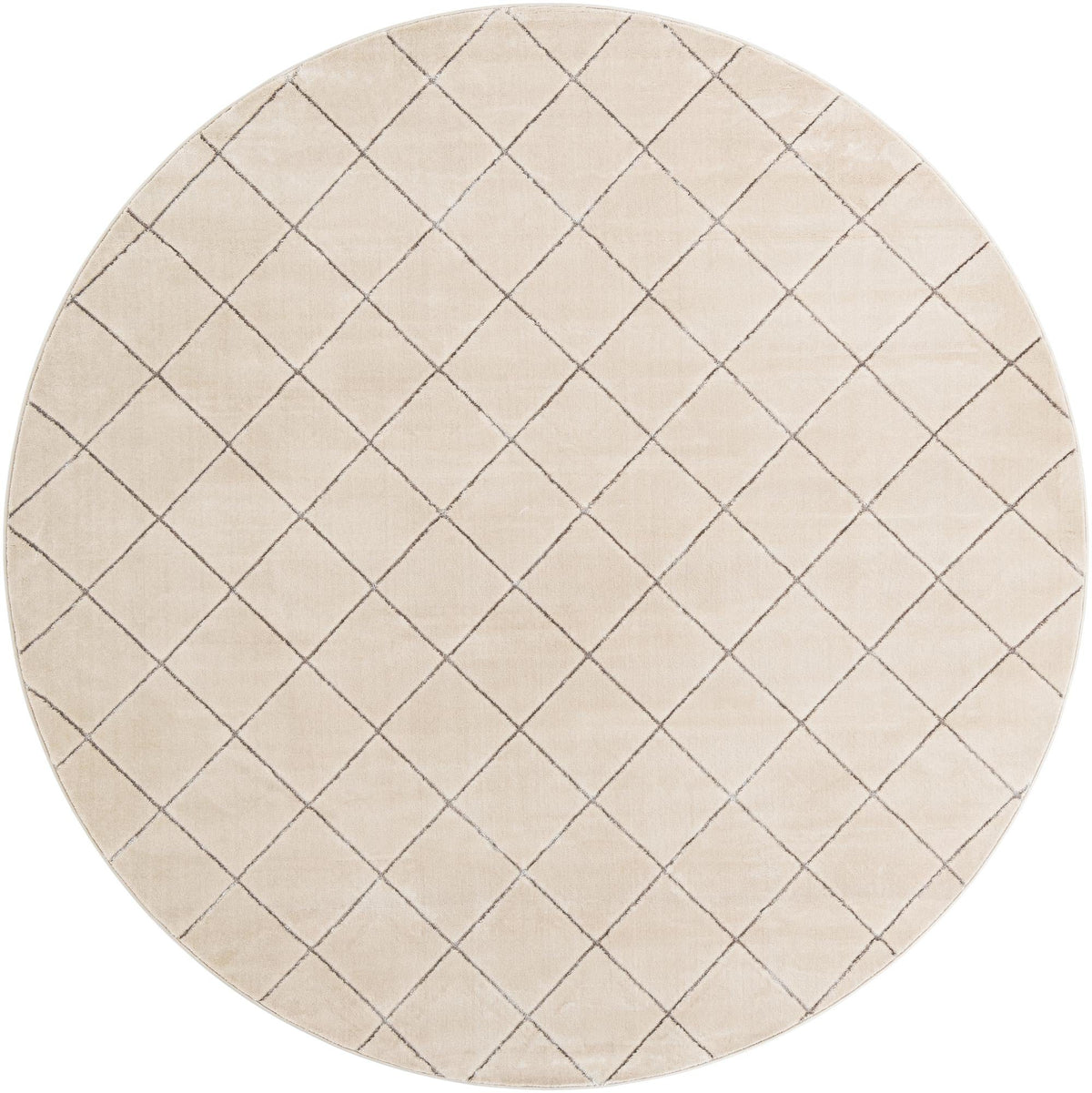 Metropolitan Matrix Collection Area Rug -  Urbana Round White and Silver  lifestyle 73
