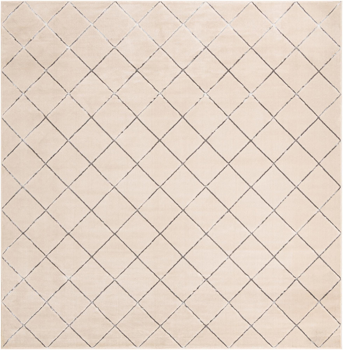 Metropolitan Matrix Collection Area Rug -  Urbana Square White and Silver  lifestyle 86