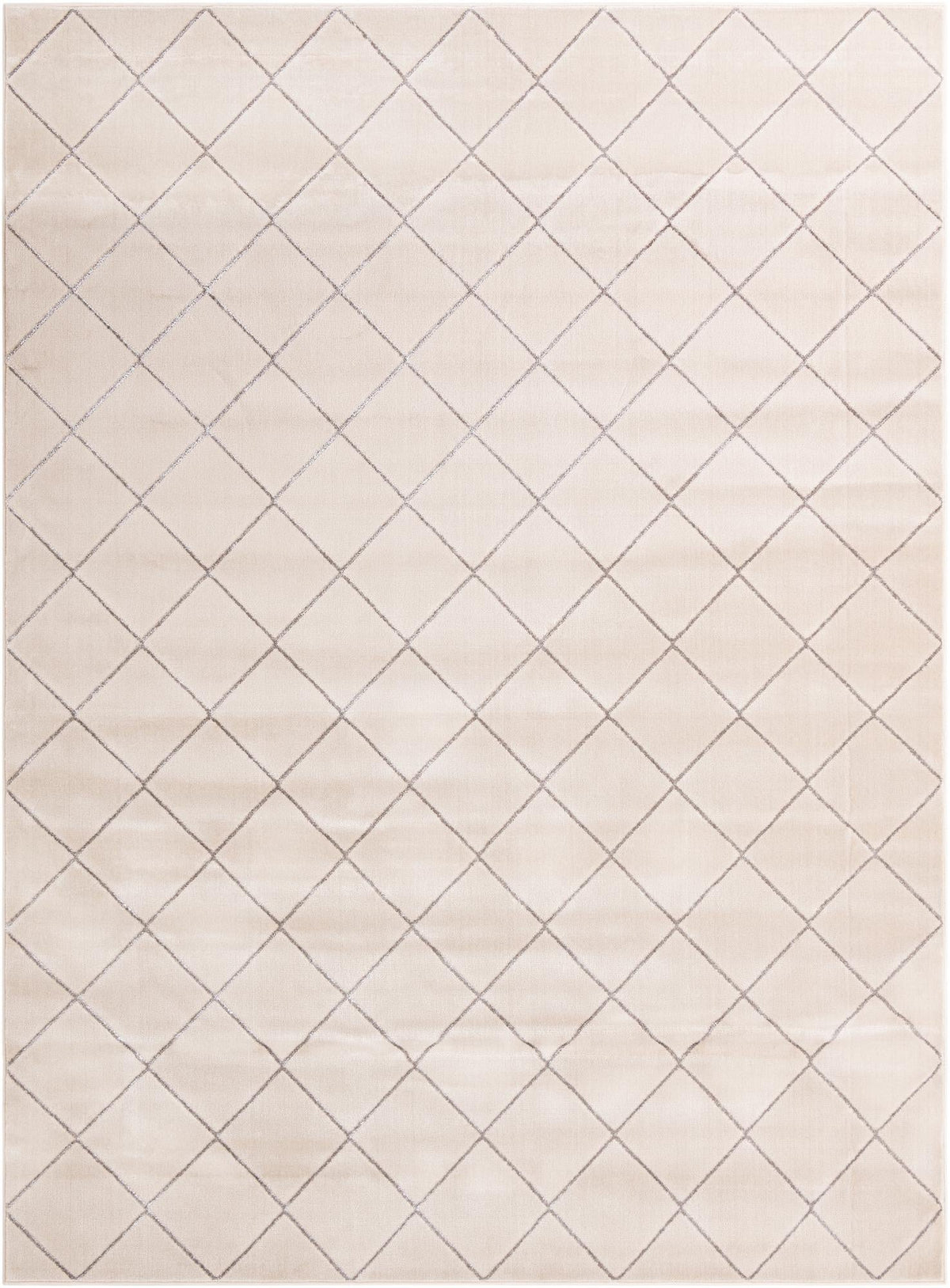 Metropolitan Matrix Collection Area Rug -  Urbana Rectangle White and Silver Main