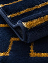 Metropolitan Matrix Collection Area Rug -  Skyline Rectangle Navy Blue and Gold  lifestyle 49