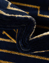 Metropolitan Matrix Collection Area Rug -  Skyline Rectangle Navy Blue and Gold  lifestyle 57
