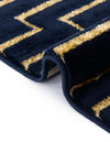 Metropolitan Matrix Collection Area Rug -  Skyline Rectangle Navy Blue and Gold  lifestyle 65
