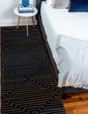 Metropolitan Matrix Collection Area Rug -  Skyline Runner Navy Blue and Gold  lifestyle 110