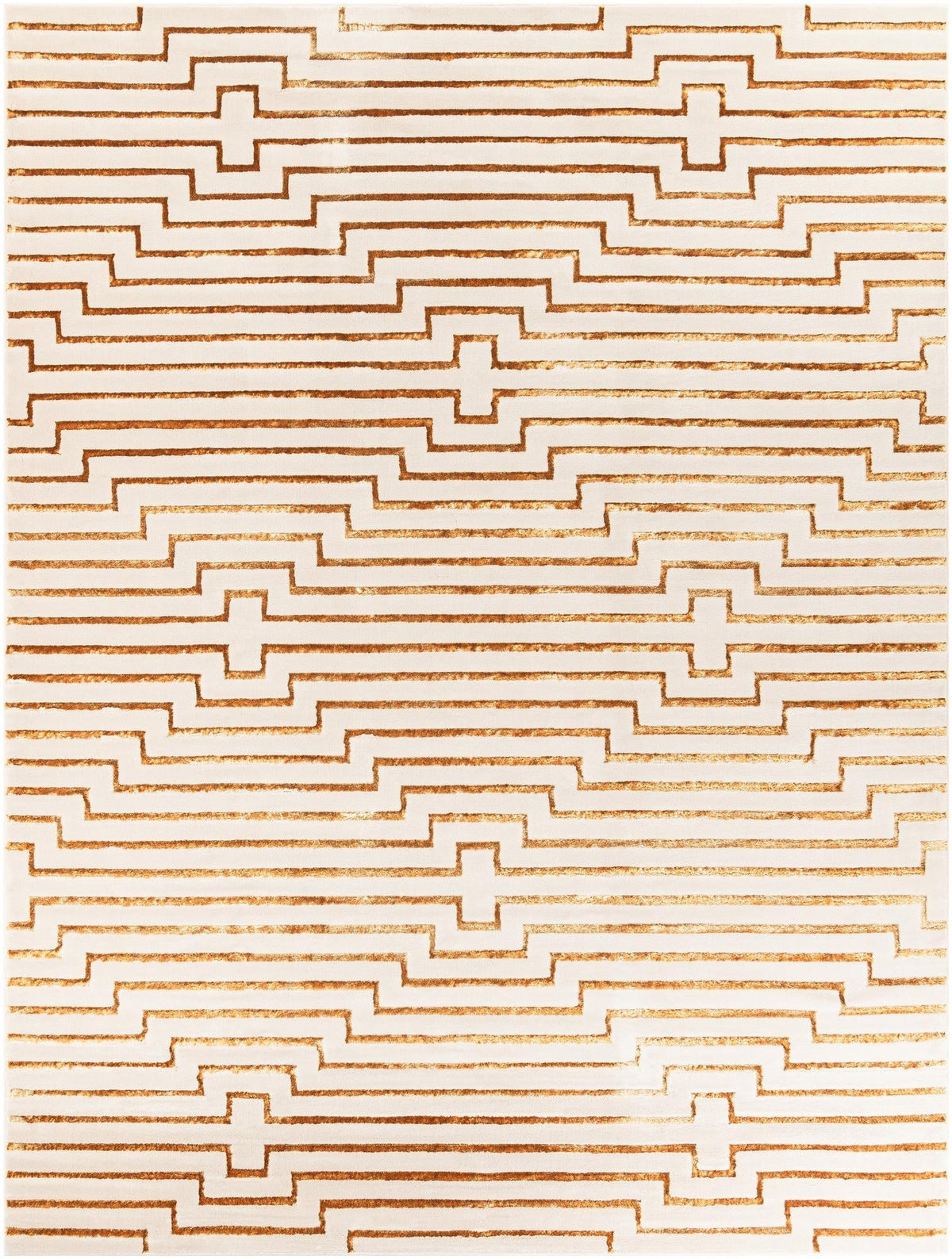 Metropolitan Matrix Collection Area Rug -  Skyline Rectangle White and Gold  lifestyle 5