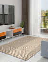 Metropolitan Matrix Collection Area Rug -  Skyline Rectangle White and Gold  lifestyle 12