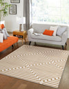 Metropolitan Matrix Collection Area Rug -  Skyline Rectangle White and Gold  lifestyle 16