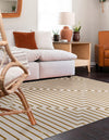 Metropolitan Matrix Collection Area Rug -  Skyline Rectangle White and Gold  lifestyle 32