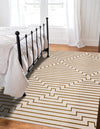 Metropolitan Matrix Collection Area Rug -  Skyline Rectangle White and Gold  lifestyle 36