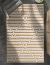 Metropolitan Matrix Collection Area Rug -  Skyline Rectangle White and Gold  lifestyle 40