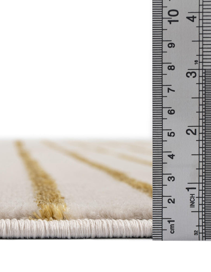 Metropolitan Matrix Collection Area Rug -  Skyline Rectangle White and Gold  lifestyle 44