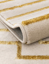 Metropolitan Matrix Collection Area Rug -  Skyline Rectangle White and Gold  lifestyle 48