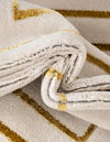 Metropolitan Matrix Collection Area Rug -  Skyline Rectangle White and Gold  lifestyle 56