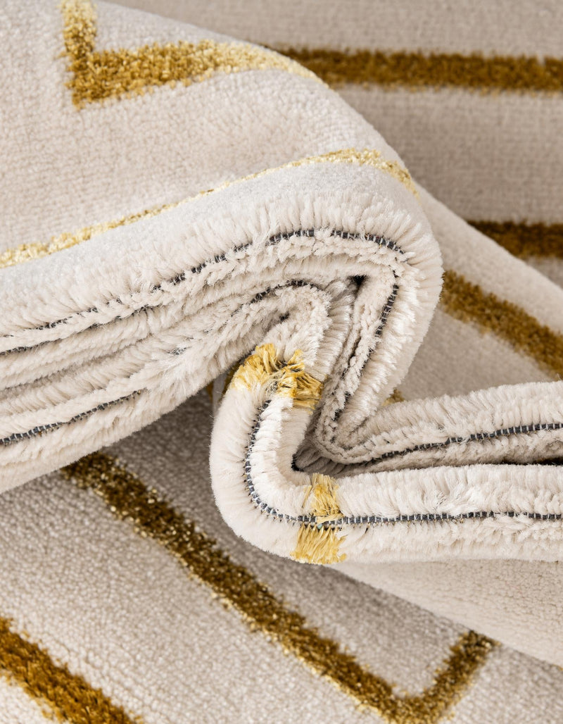 Metropolitan Matrix Collection Area Rug -  Skyline Rectangle White and Gold  lifestyle 56