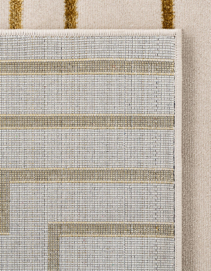 Metropolitan Matrix Collection Area Rug -  Skyline Rectangle White and Gold  lifestyle 60