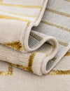 Metropolitan Matrix Collection Area Rug -  Skyline Rectangle White and Gold  lifestyle 76
