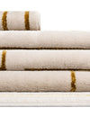 Metropolitan Matrix Collection Area Rug -  Skyline Rectangle White and Gold  lifestyle 80