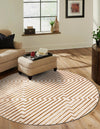 Metropolitan Matrix Collection Area Rug -  Skyline Round White and Gold  lifestyle 113