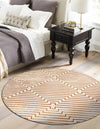 Metropolitan Matrix Collection Area Rug -  Skyline Round White and Gold  lifestyle 125